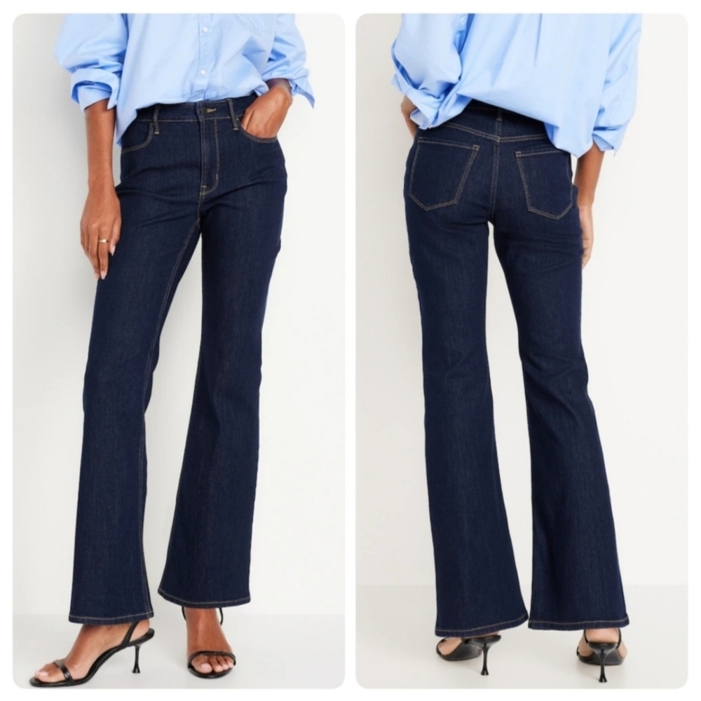 Old Navy Dark Wash Extra High Rise Kolicker Boot Cut Jeans